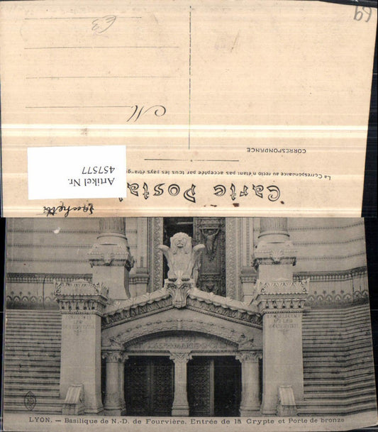 457577,Rhone-Alpes Rhone Lyon Basilique Notre-Dame Fourviere Entree Crypte