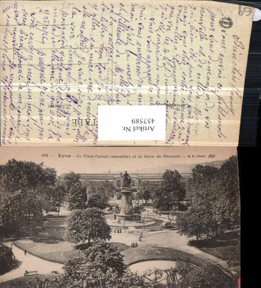 457589,Rhone-Alpes Rhone Lyon Place Carnot et Gare Perrache Bahnhof