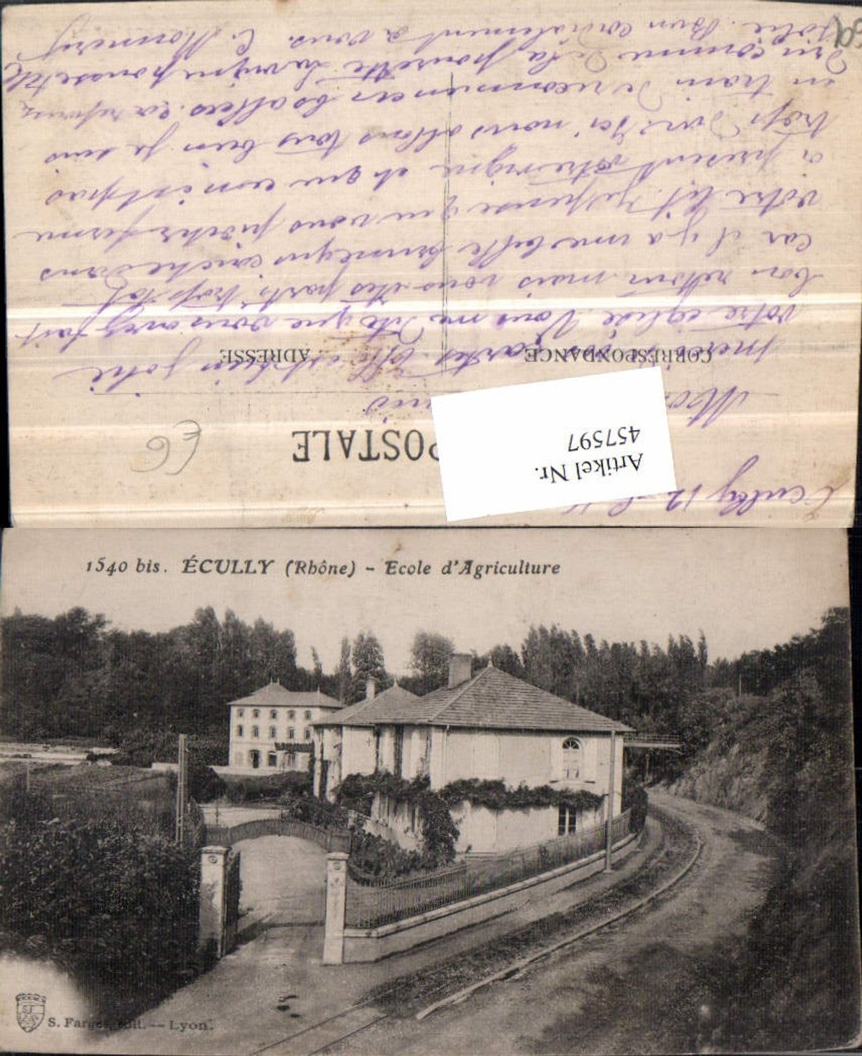 457597,Rhone-Alpes Rhone Ecully Ecole Agriculture Schule