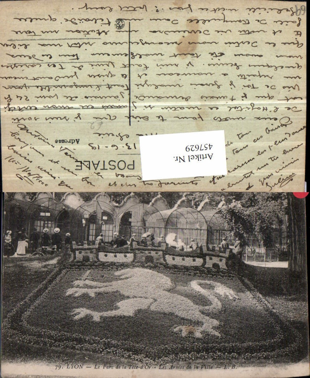 457629.Rhone-Alpes Rhone Lyon Parc Tete d'Or Armes de la Ville Affenkäfig