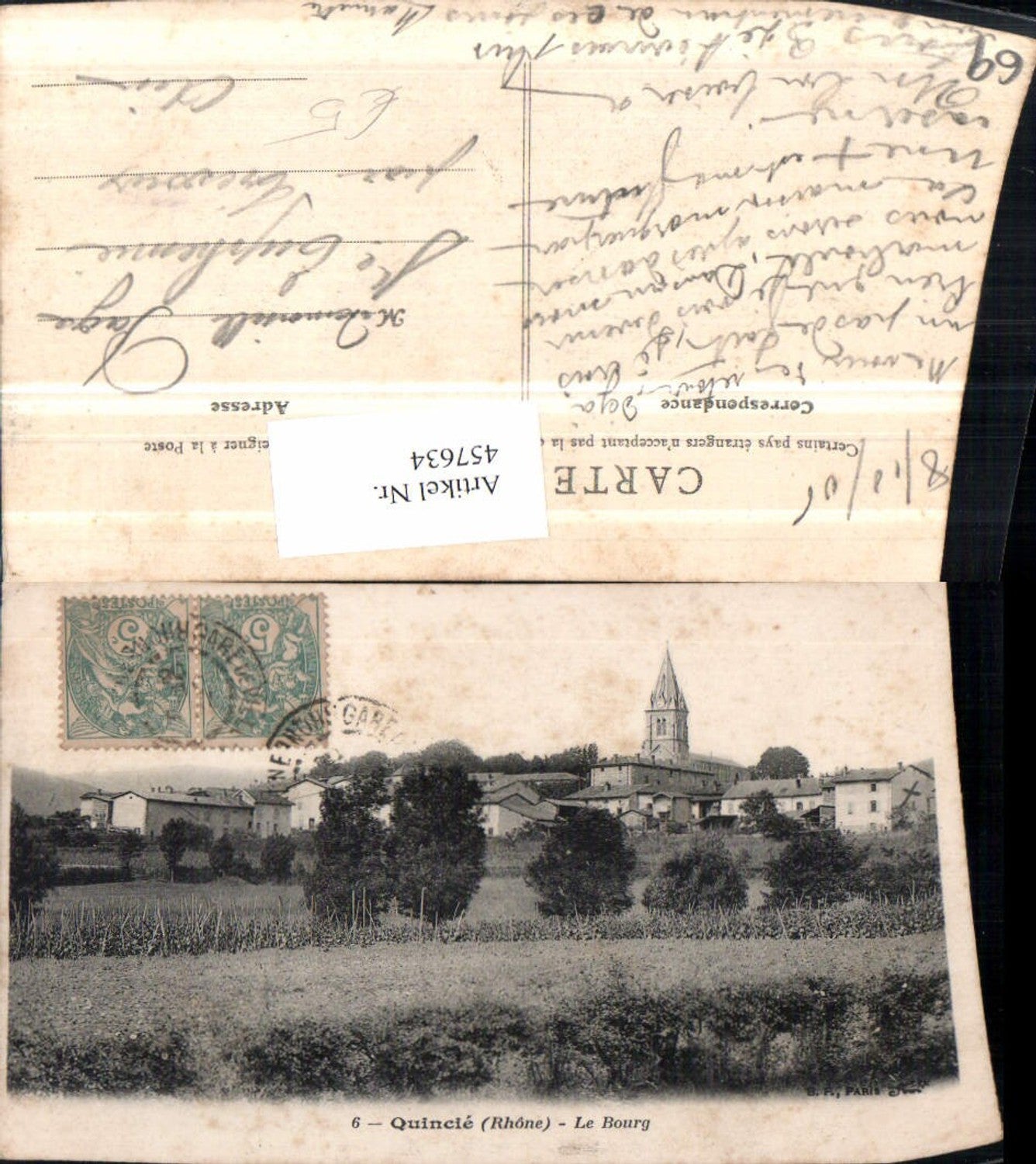 457634.Rhone-Alpes Rhone Quincie Le Bourg Teilansicht