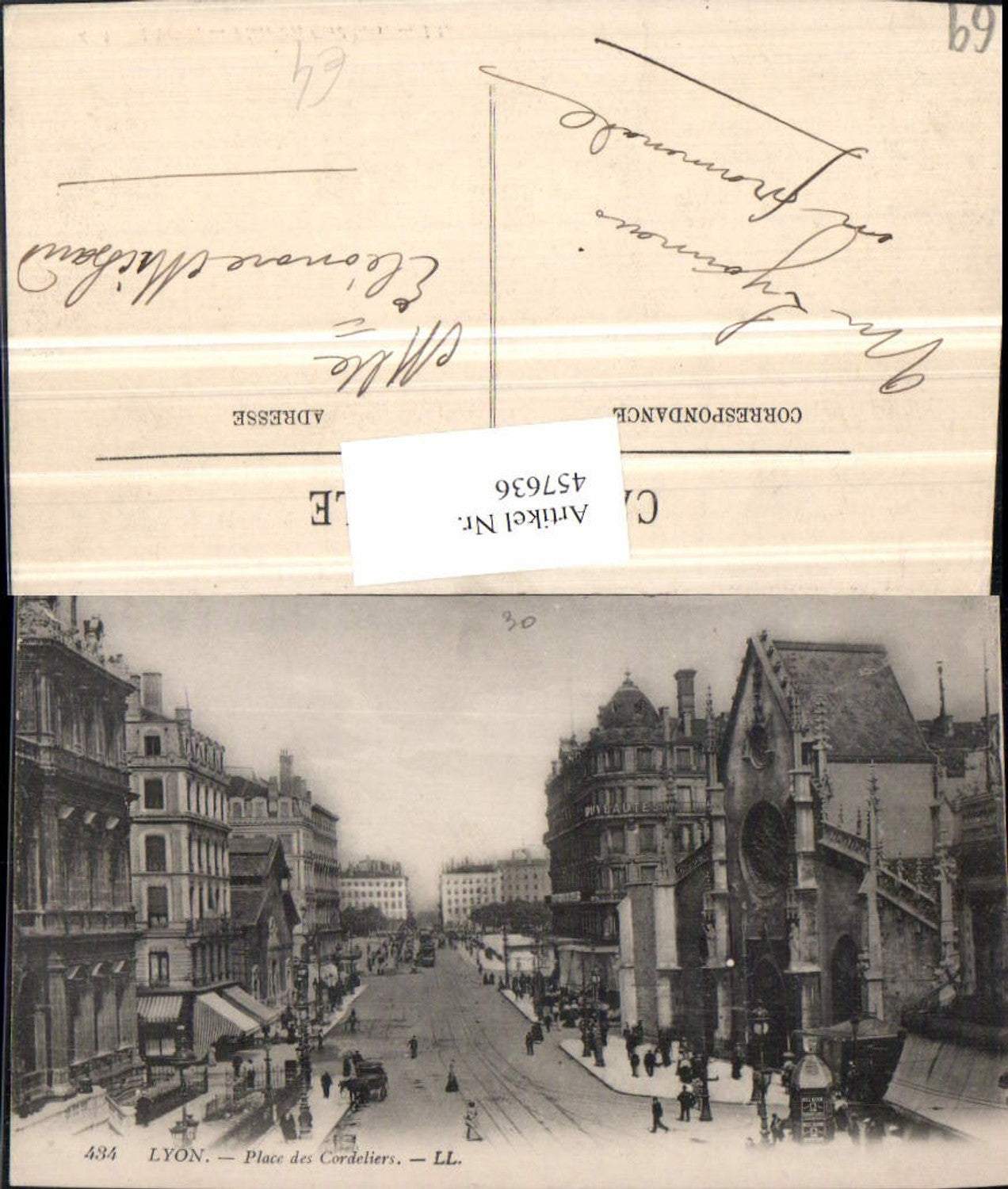 457636.Rhone-Alpes Rhone Lyon Place Cordeliers Straßenansicht