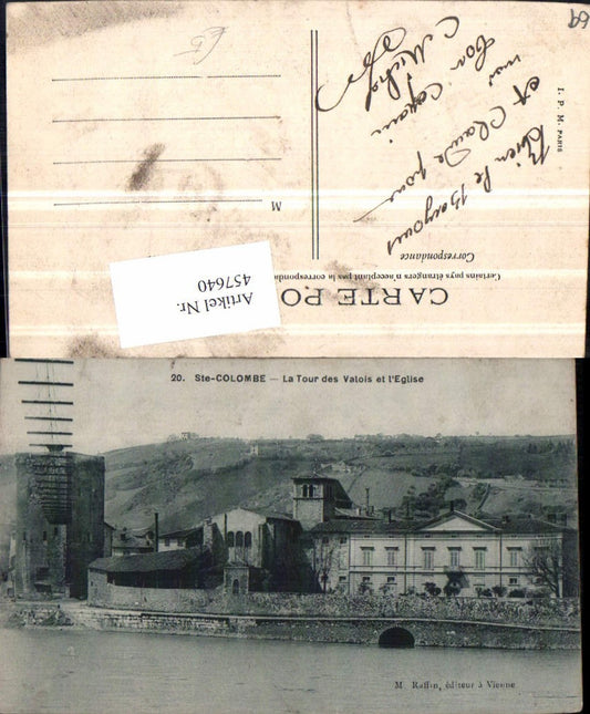 457640.Rhone-Alpes Rhone Ste-Colombe Tour Valois et Eglise Turm Kirche