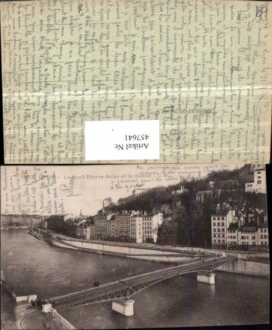 457641.Rhone-Alpes Rhone Lyon Quai Pierre-Sczize Fluss Brücke