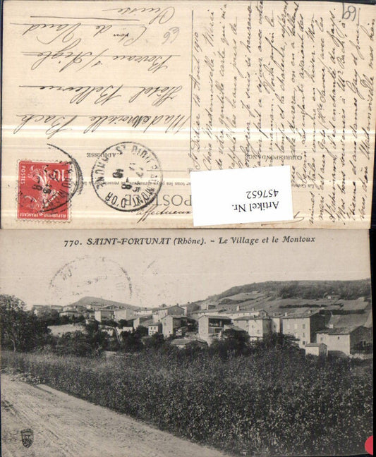 457652.Rhone-Alpes Rhone Saint-Fortunant Village et le Montoux Teilansicht