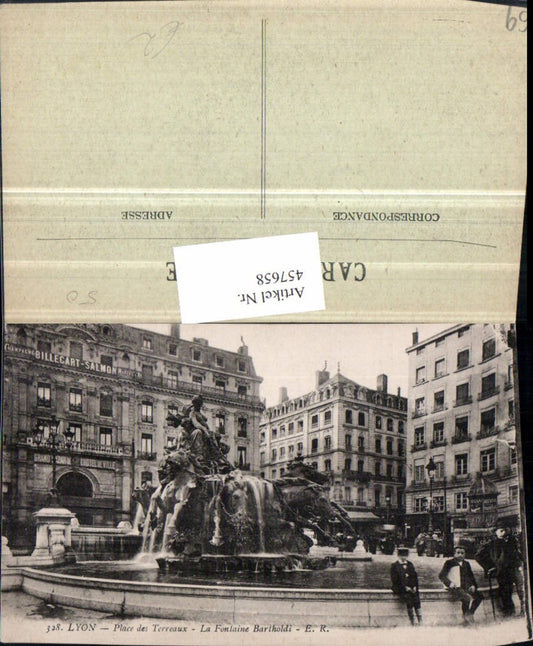 457658.Rhone-Alpes Rhone Lyon Place Terreaux Fontaine Bartholdi Brunnen