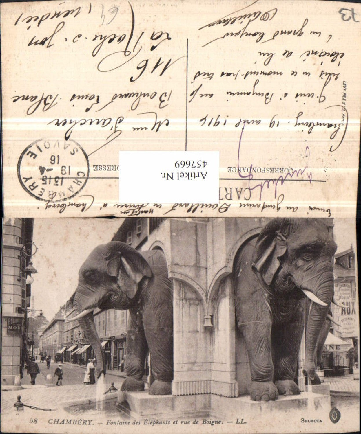 457669,Rhone-Alpes Savoie Chambery Fontaine Elephants Elefanten Brunnen