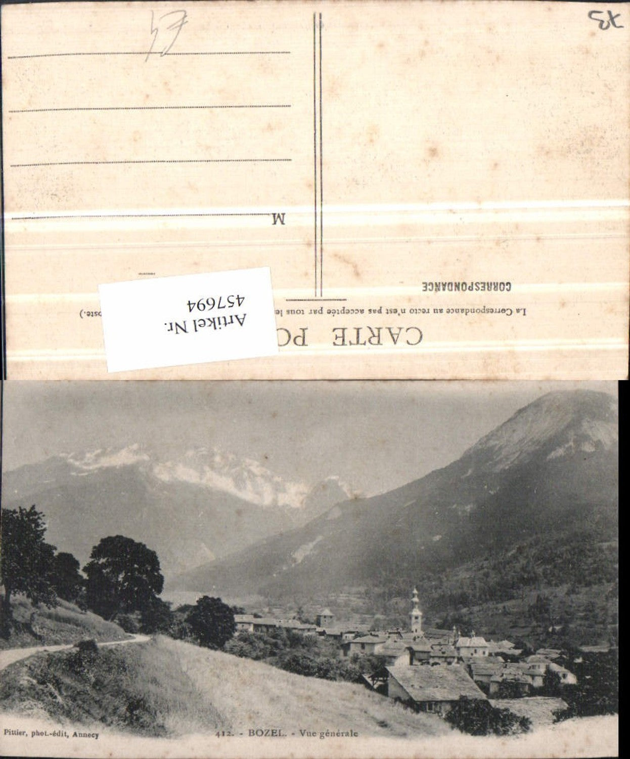 457694,Rhone-Alpes Savoie Bozel Vue generale Totale Bergkulisse