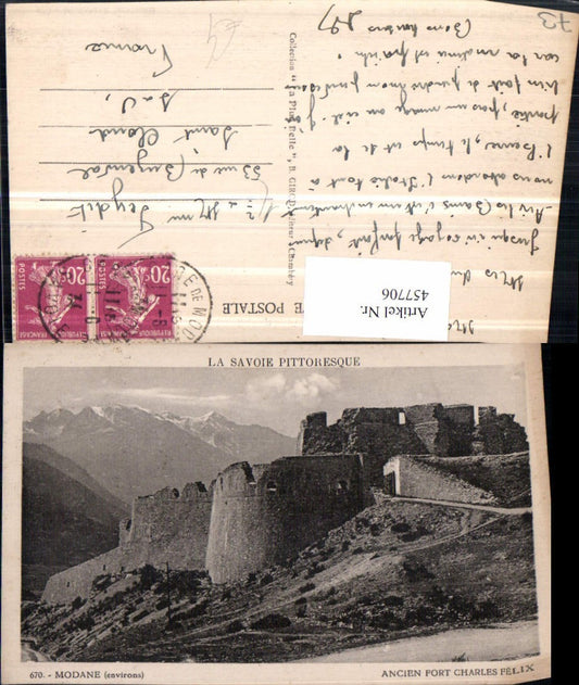 457706,Rhone-Alpes Savoie Modane Fort Charles Felix Festung Bergkulisse