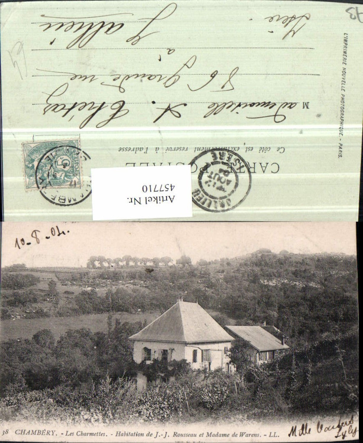 457710,Rhone-Alpes Savoie Chambery Charmettes Habitation J.J. Rousseau