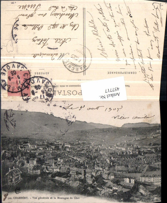 457717,Rhone-Alpes Savoie Chambery Vue generale et Montagne du Chat Totale