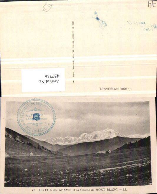 457736,Rhone-Alpes Haute-Savoie Col des Aravis et Mont-Blanc Bergkulisse