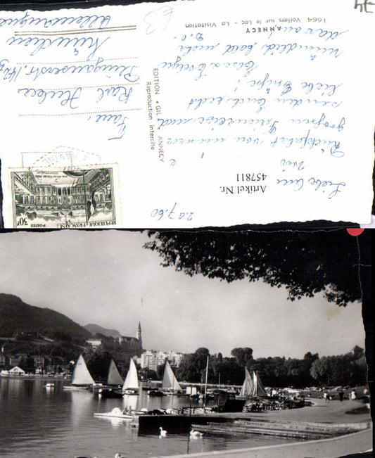 457811,Rhone-Alpes Haute-Savoie Annecy Voiliers sur le Lac See Boote