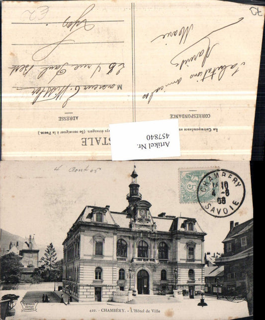 457840,Rhone-Alpes Haute-Savoie Chambery Hotel de Ville Rathaus