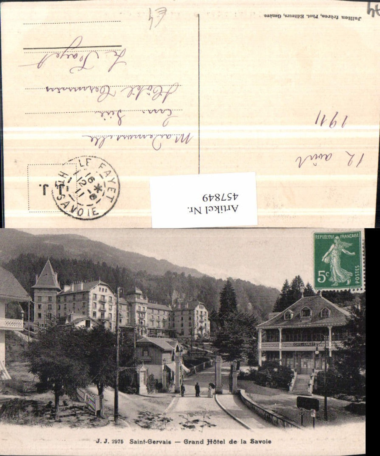 457849,Rhone-Alpes Haute-Savoie Saint-Gervais Grand Hotel de la Savoie