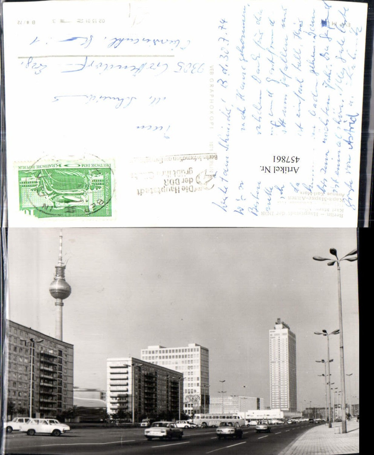 457861,Berlin Karl Marx Allee Fernsehturm Hochhäuser