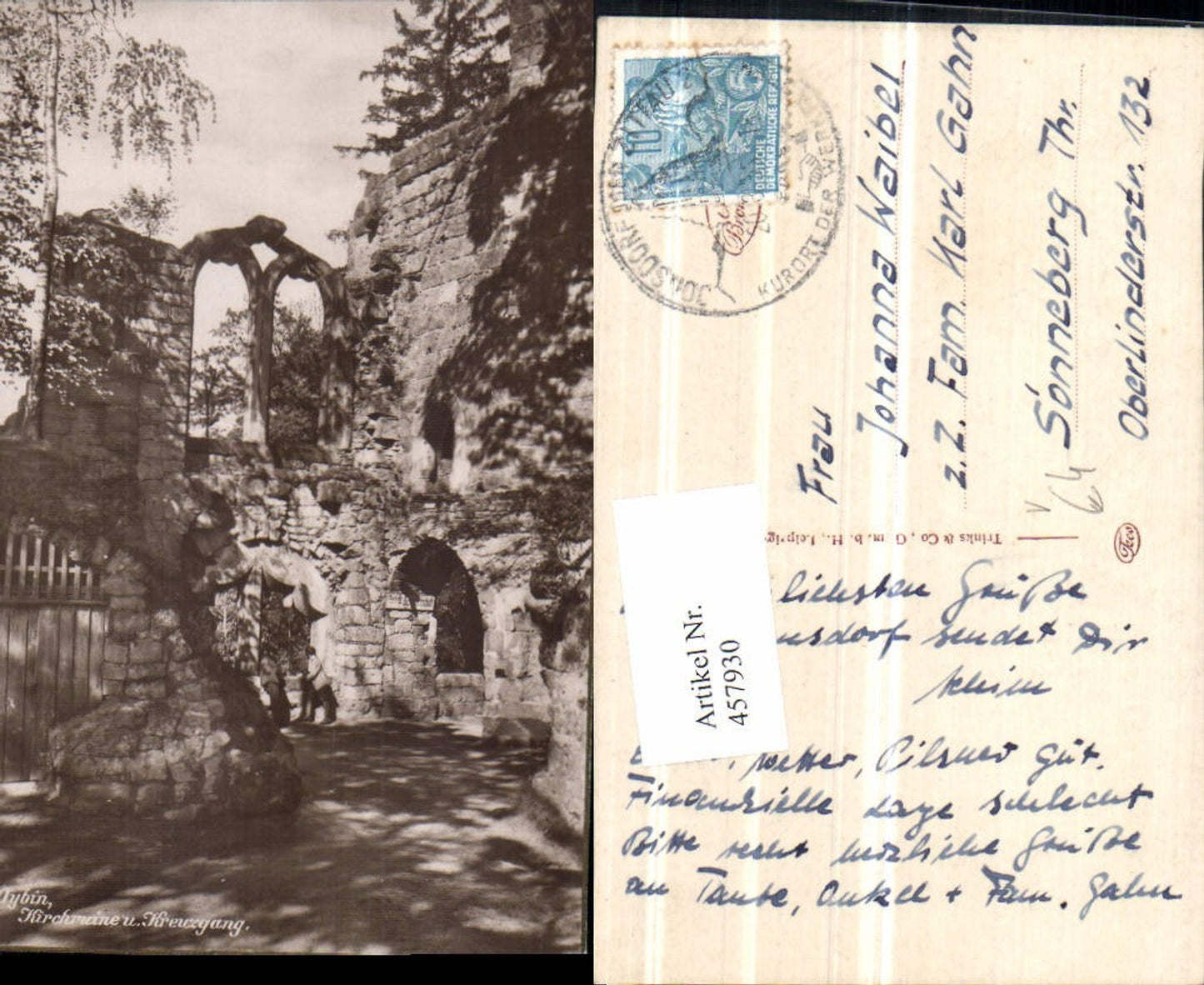 457930,Oybin Kirchruine Kreuzgang pub Trinks & Co