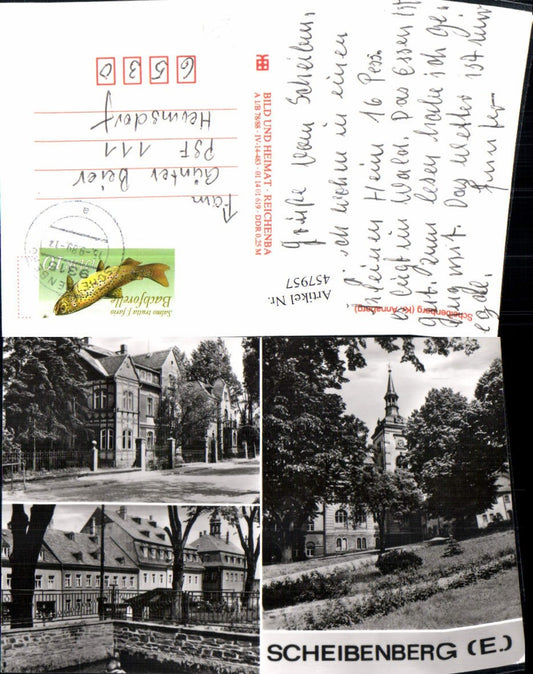 457957,Scheibenberg im Erzgebirge Kirche Mehrbildkarte pub VEB