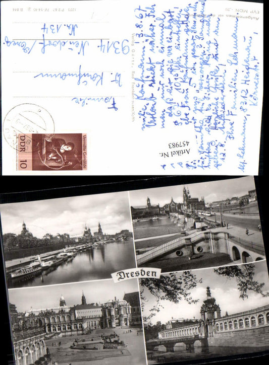 457983,Dresden Teilansicht Brücke Zwinger Mehrbildkarte