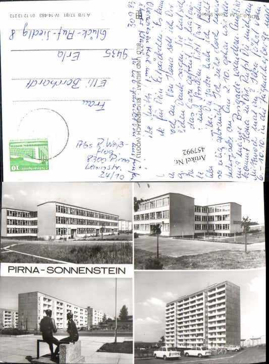 457992,Pirna Sonnenstein Wohnhäuser Gebäude Mehrbildkarte