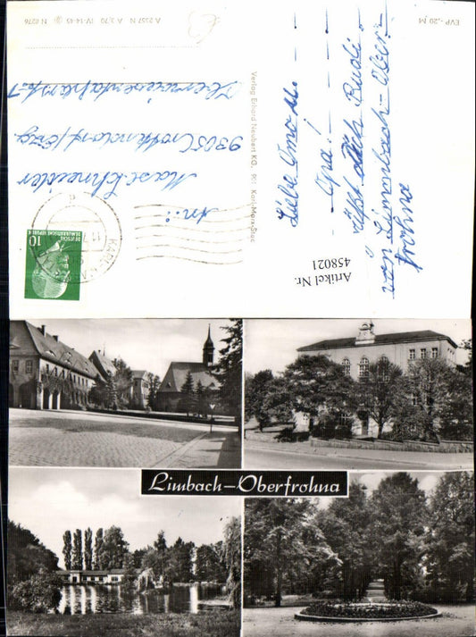 458021,Limbach-Oberfrohna Kirche Gebäude Park Mehrbildkarte