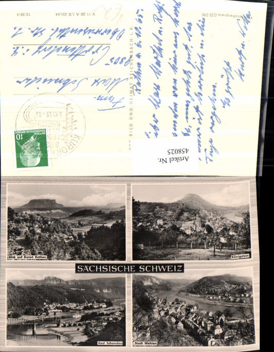 458025,Sächsische Schweiz Königstein Schandau Wehlen Mehrbildkarte pub VEB