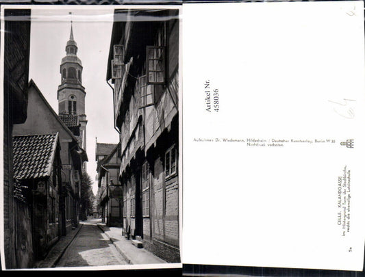 458036,Celle Kalandgasse Straßenansicht Kirchenturm