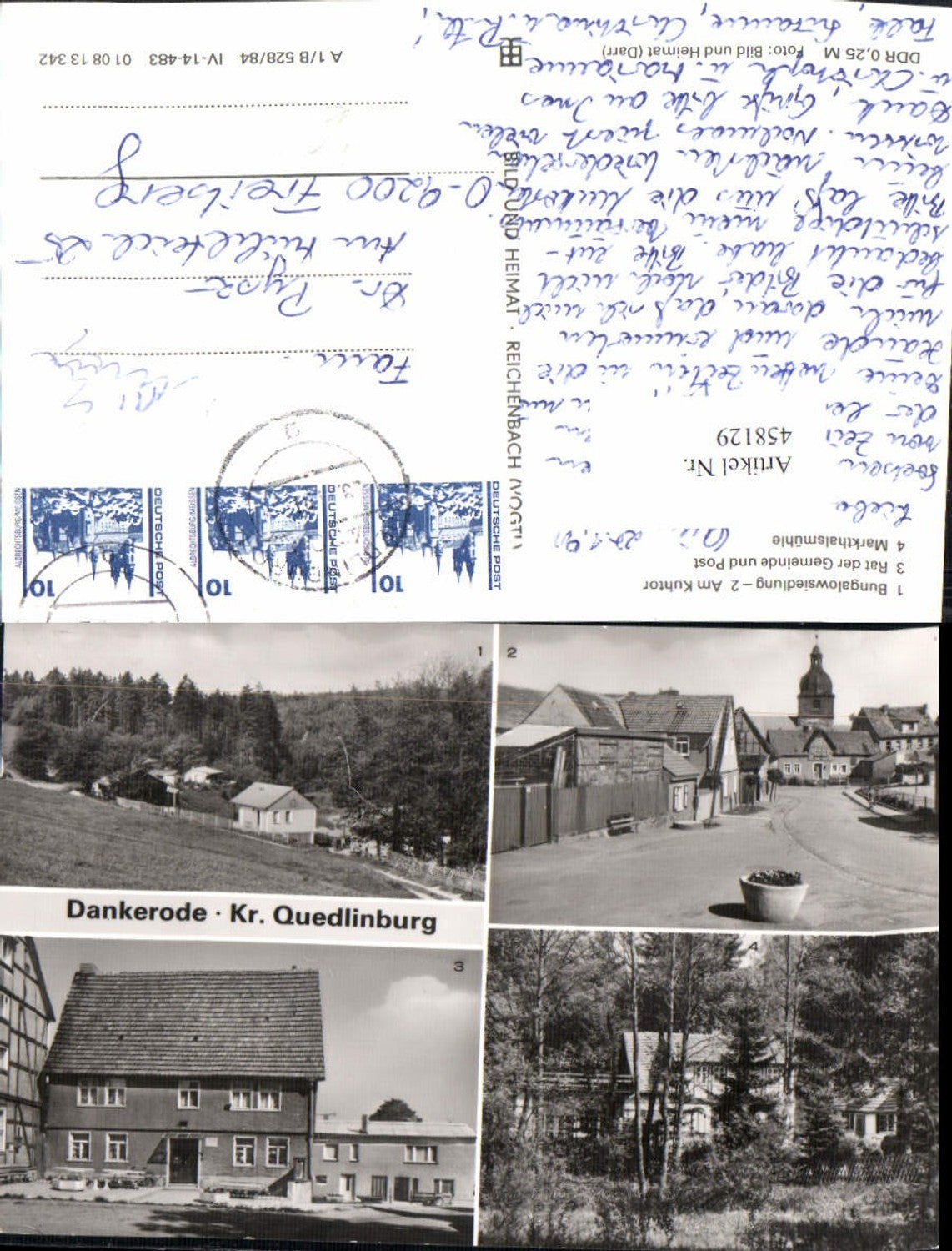 458129,Dankerode Bungalow Rat d. Gemeinde Post Mehrbildkarte pub VEB