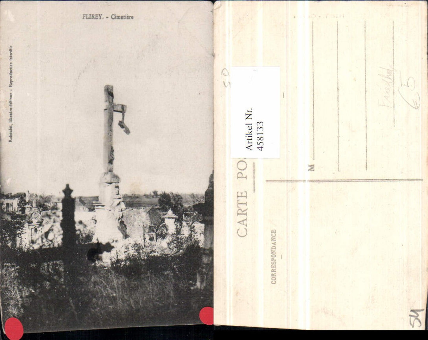 458133,Lothringen Meurthe-et-Moselle Flirey Cimetiere Friedhof