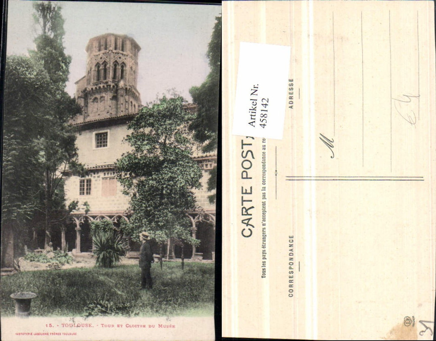 458142,Midi-Pyrenees Haute-Garonne Toulouse Tour et Cloitre du Musee Turm