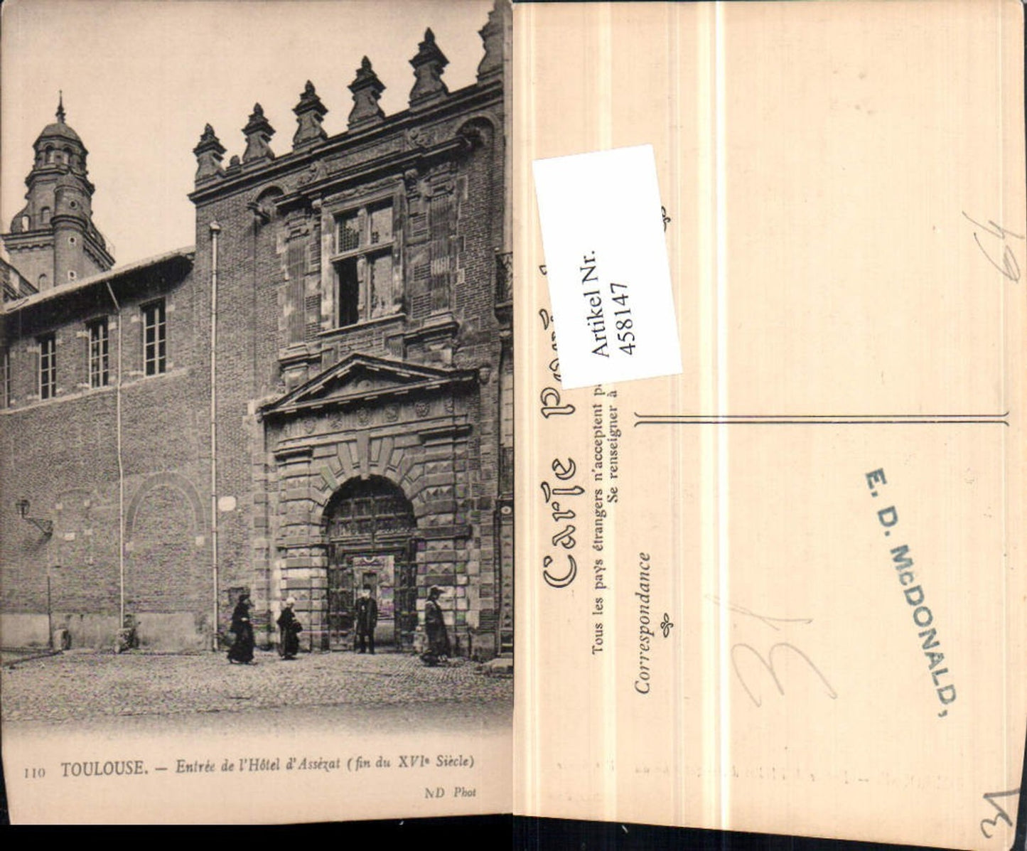 458147,Midi-Pyrenees Haute-Garonne Toulouse Hotel d'Assezat Tor