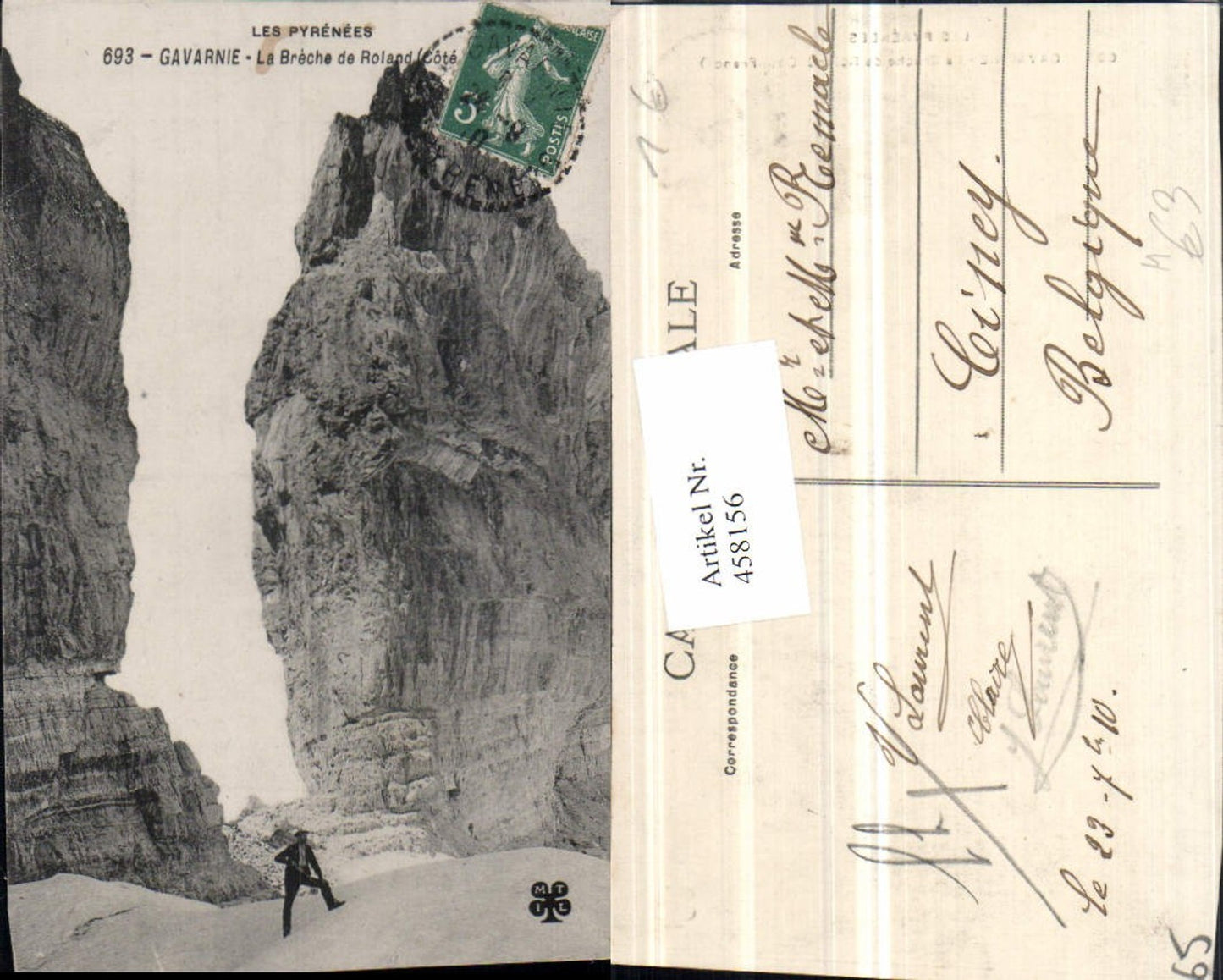 458156,Midi-Pyrenees Hautes-Pyrenees Gavarnie Breche de Roland Felsen