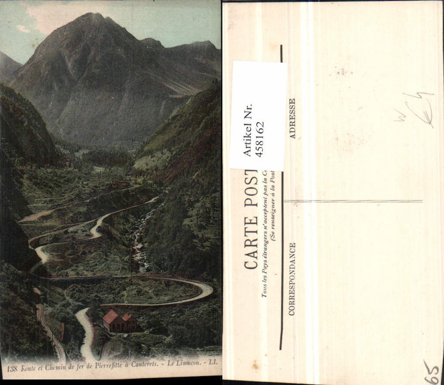 458162,Midi-Pyrenees Hautes-Pyrenees Route Chemin de fer Pierrefitte Cauterets Straße