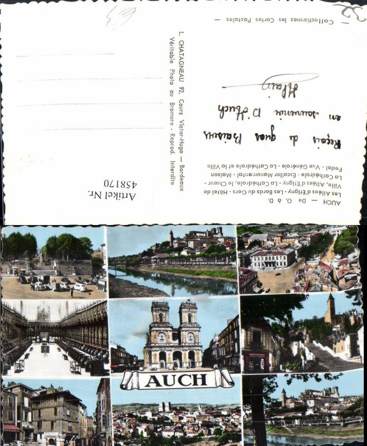 458170,Midi-Pyrenees Gers Auch Totale Cathedrale Kirche Stiege Mehrbildkarte