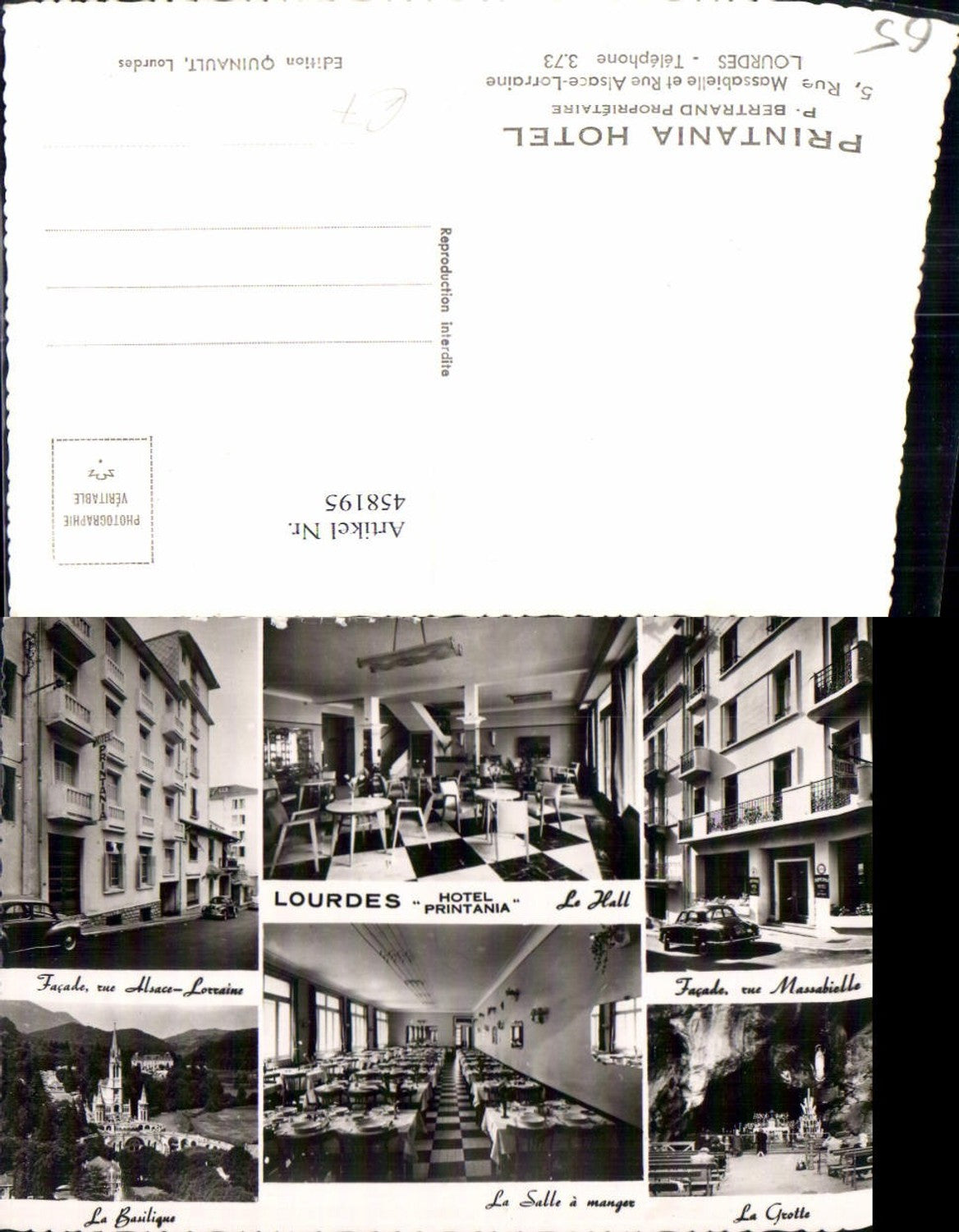 458195,Midi-Pyrenees Hautes-Pyrenees Lourdes Hotel Printania Mehrbildkarte