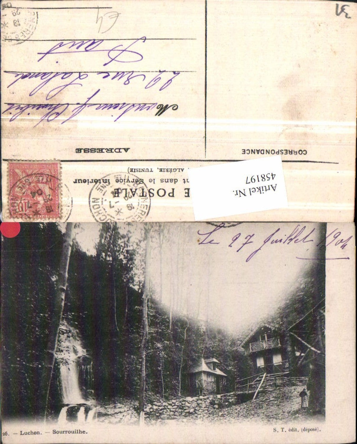 458197,Midi-Pyrenees Haute-Garonne Luchon Sourrouilhe Wasserfall Hütte