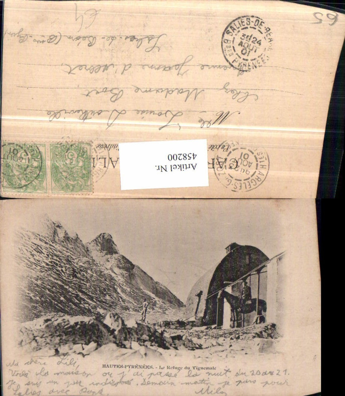 458200,Midi-Pyrenees Hautes-Pyrenees Refuge du Vignemale Bergkulisse Pferd