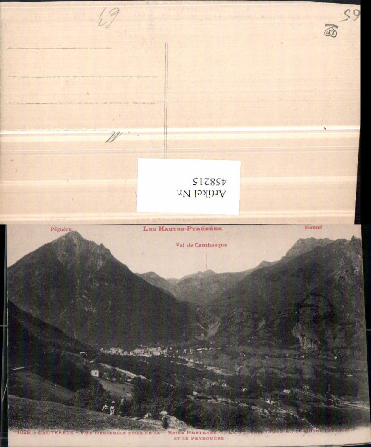 458215,Midi-Pyrenees Hautes-Pyrenees Cauterets Vue generale Totale Bergkulisse