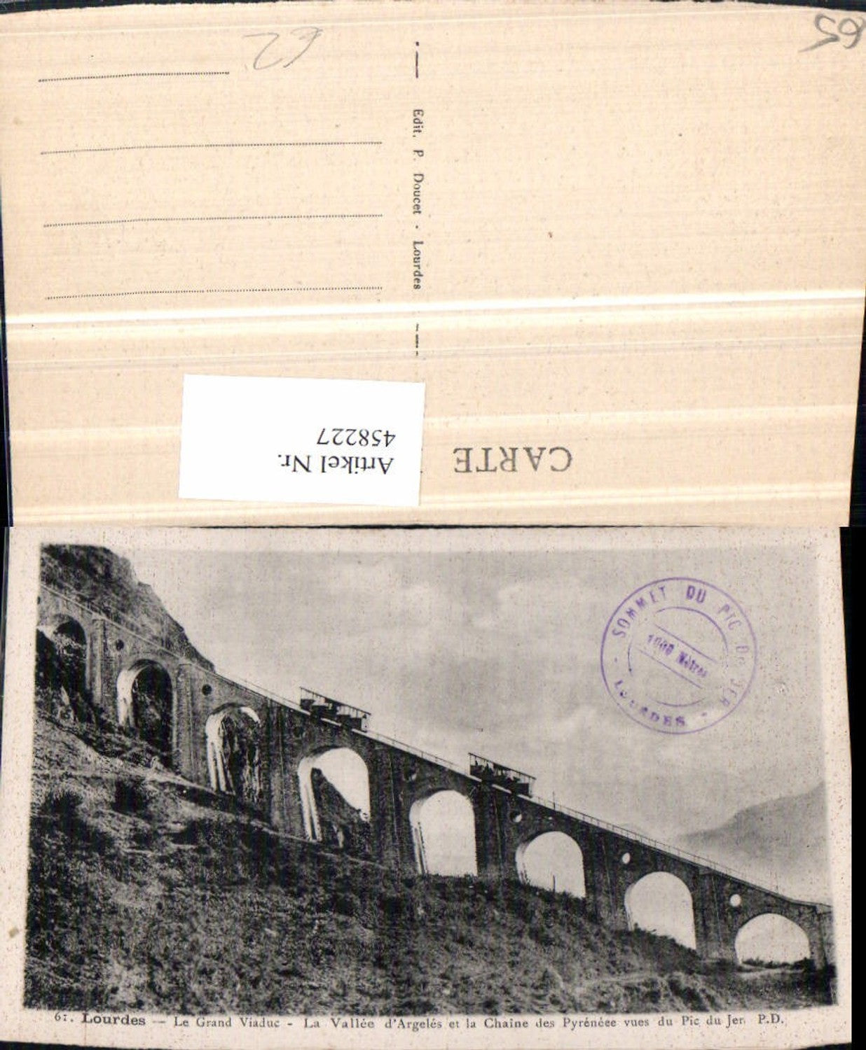 458227,Midi-Pyrenees Hautes-Pyrenees Lourdes Grand Viaduc Viadukt Bergbahn