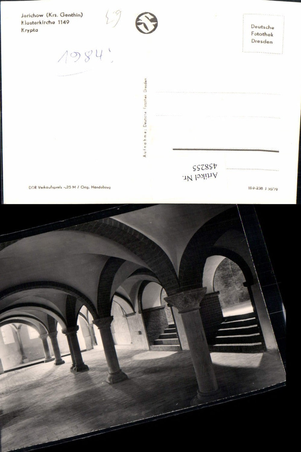 458255,Jerichow Klosterkirche Krypta Arkaden Säule