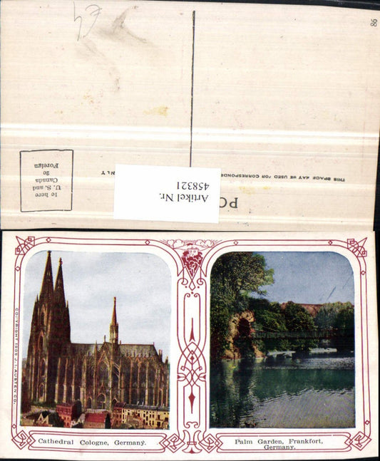 458321,Köln Cathedral Kirche Frankfurt Palm Garden Mehrbildkarte