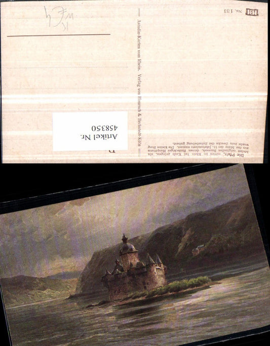 458350,Künstler AK N. Astudin Pfalz Pfalzgrafenstein Burg b. Kaub