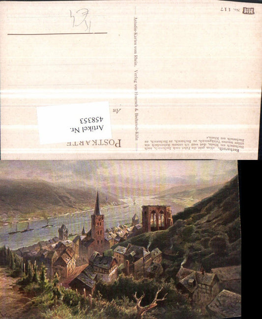 458353,Künstler AK N. Astudin Bacharach am Rhein Totale