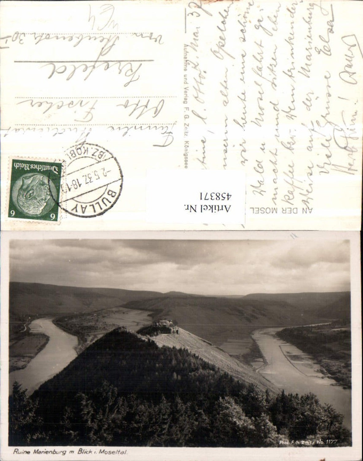 458371,Ruine Marienburg m. Blick ins Moseltal b. Pünderich