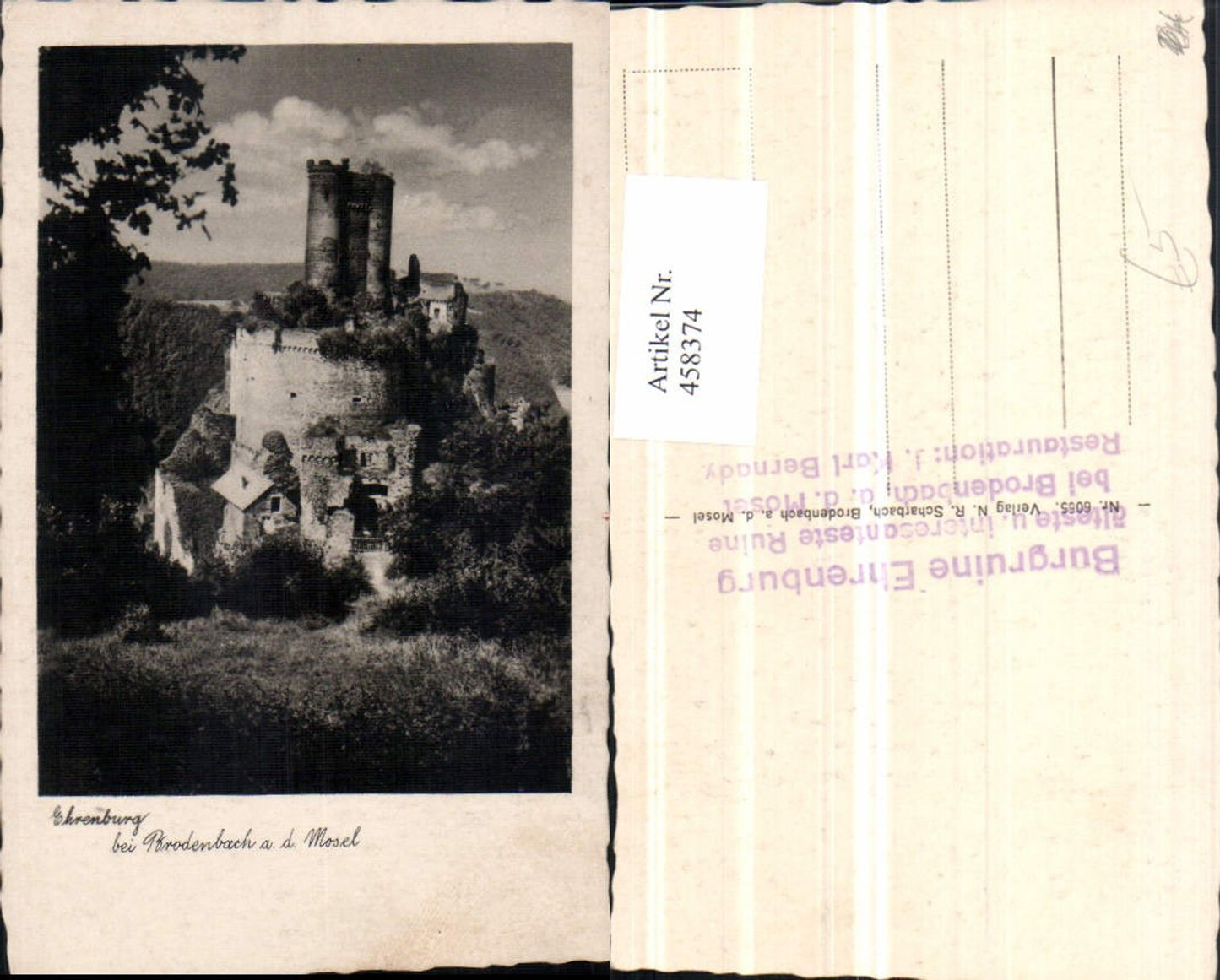 458374,Ehrenburg Burg b. Brodenbach an d. Mosel
