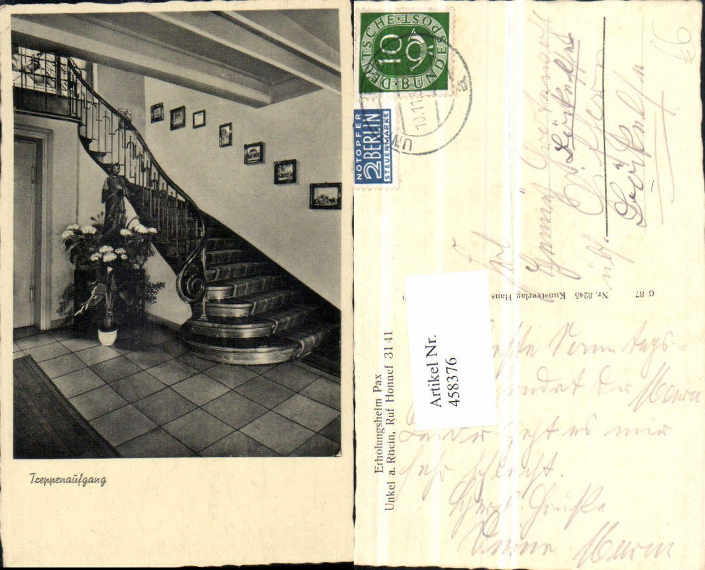 458376,Unkel am Rhein Erholungsheim Pax Treppenaufgang