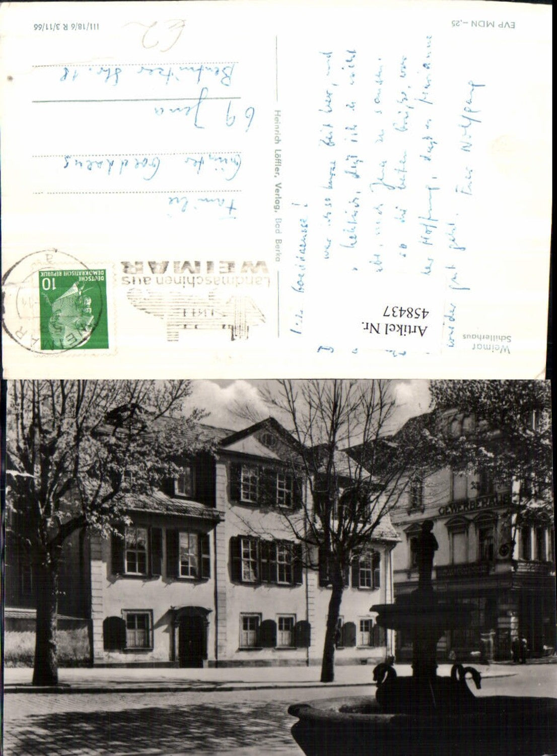 458437,Weimar Schillerhaus Haus Brunnen
