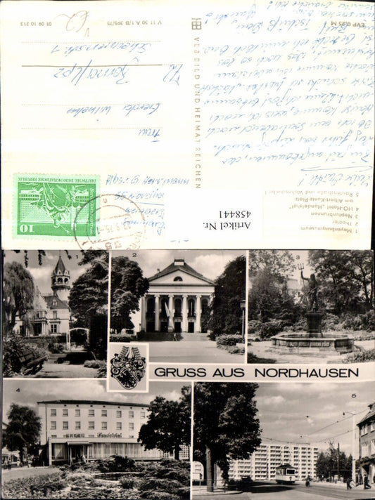 458441, Nordhausen Museum Theater Fountain Hotel Multi-image map pub VEB