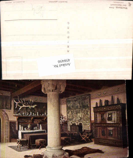 458450, Artist AK Eisenach Wartburg Castle Palace Dining Hall
