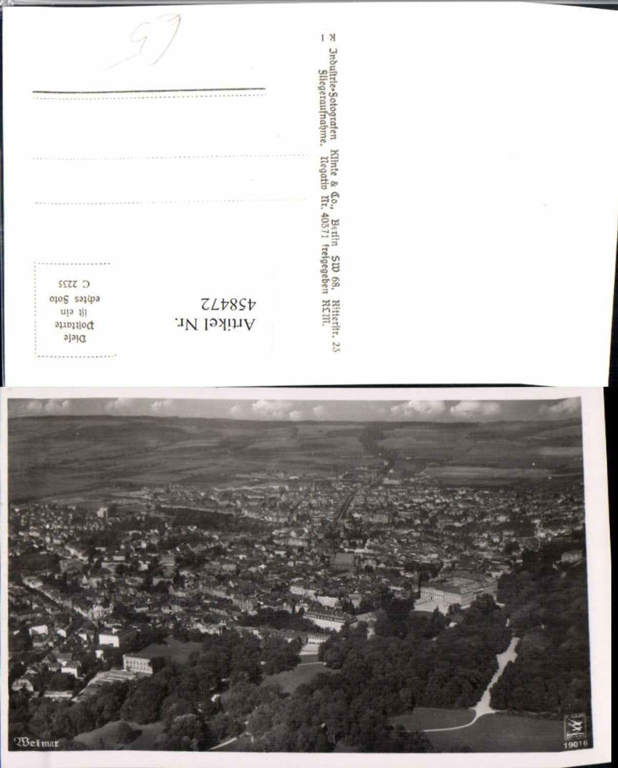 458472,Weimar Totale Fliegeraufnahme